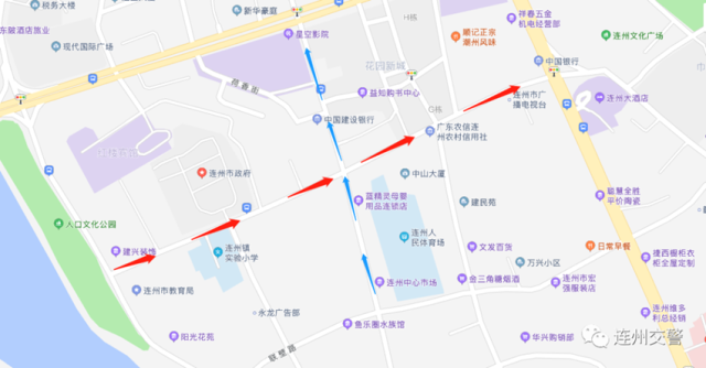 （愛(ài)民路、東山路單行線(xiàn)示意圖）