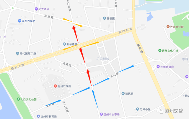 （東門(mén)中路單行線(xiàn)示意圖）